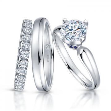 北極光愛之舞系列鉑金婚戒套裝
