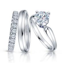 北極光愛之舞系列鉑金婚戒套裝