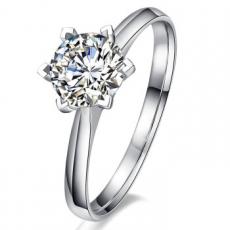 GIA裸鉆定制配白18K金戒托