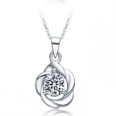 925純銀項鏈女韓版銀吊墜鎖骨項鏈